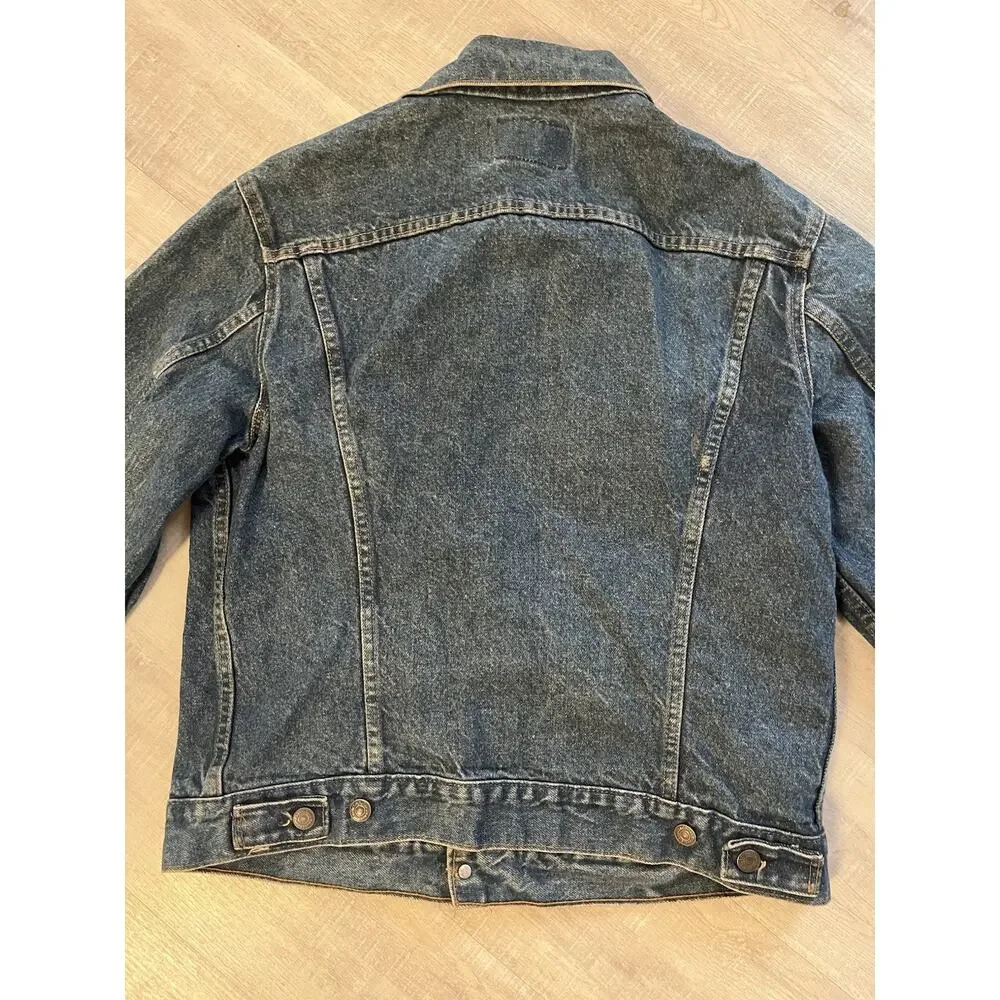 VTG 70s Levis Denim Trucker Jacket Blue Jean Pointed Collar 40 S/M